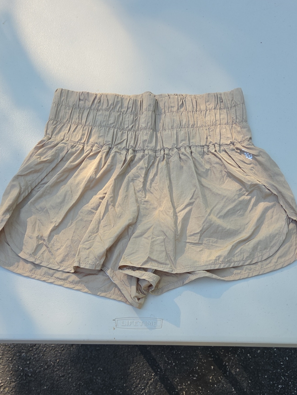 FP Movement Smocked, High-Waisted Athletic Shorts